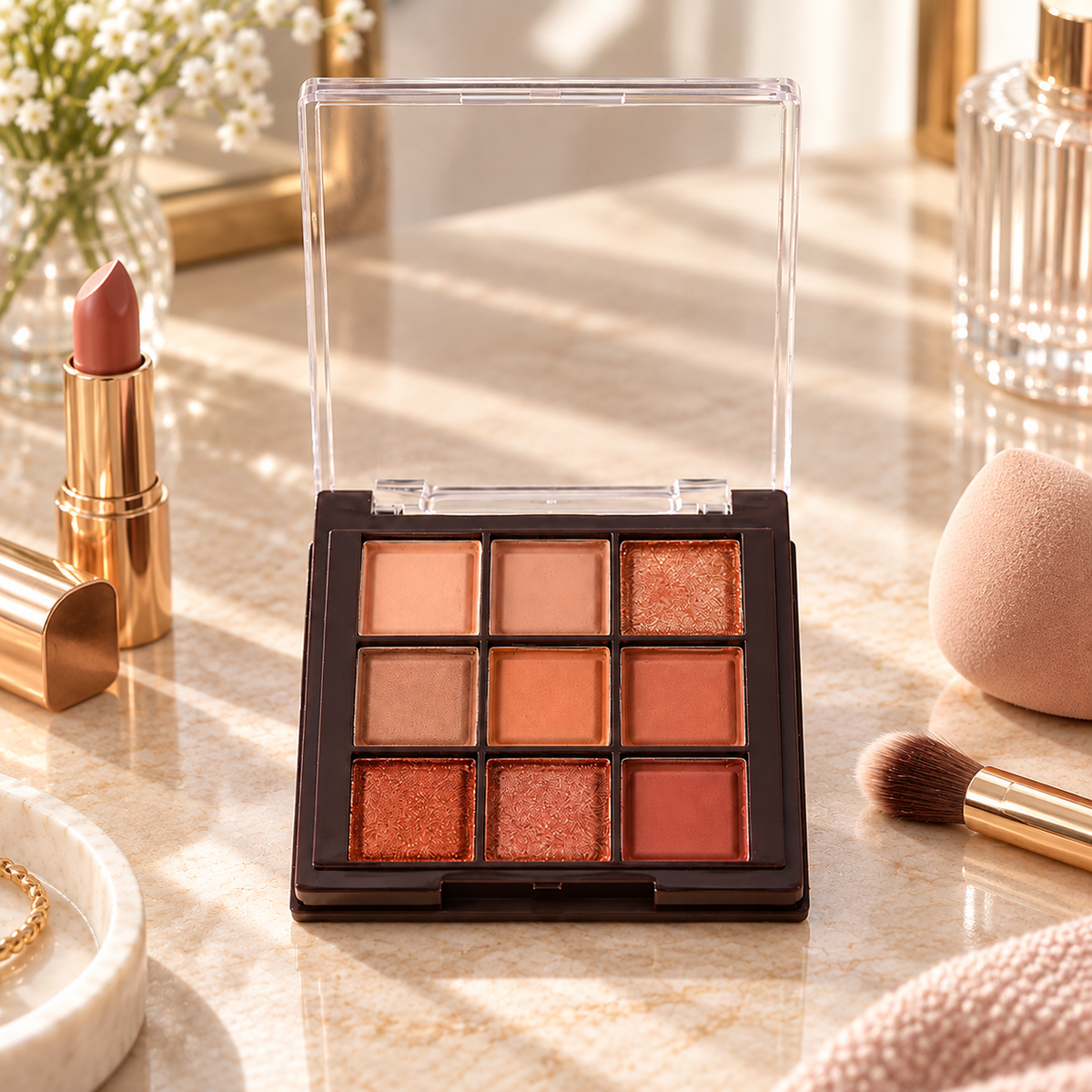 🎨 Eye Makeup | 9-Color Warm-Tone Palette | Everyday Glam