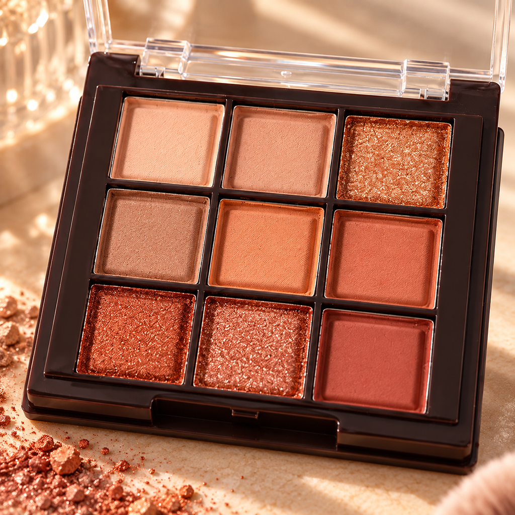 🎨 Eye Makeup | 9-Color Warm-Tone Palette | Everyday Glam