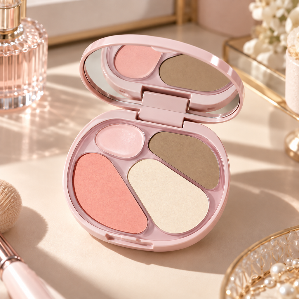 🌸 Face Makeup | Blush & Highlighter Palette | Fresh Sculpted Glow