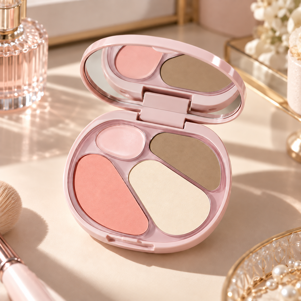 🌸 Face Makeup | Blush & Highlighter Palette | Fresh Sculpted Glow