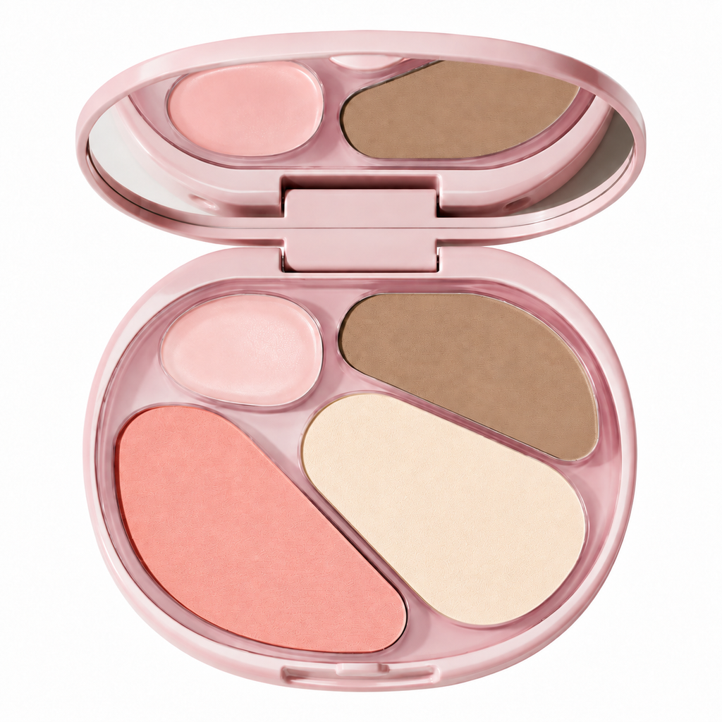 🌸 Face Makeup | Blush & Highlighter Palette | Fresh Sculpted Glow