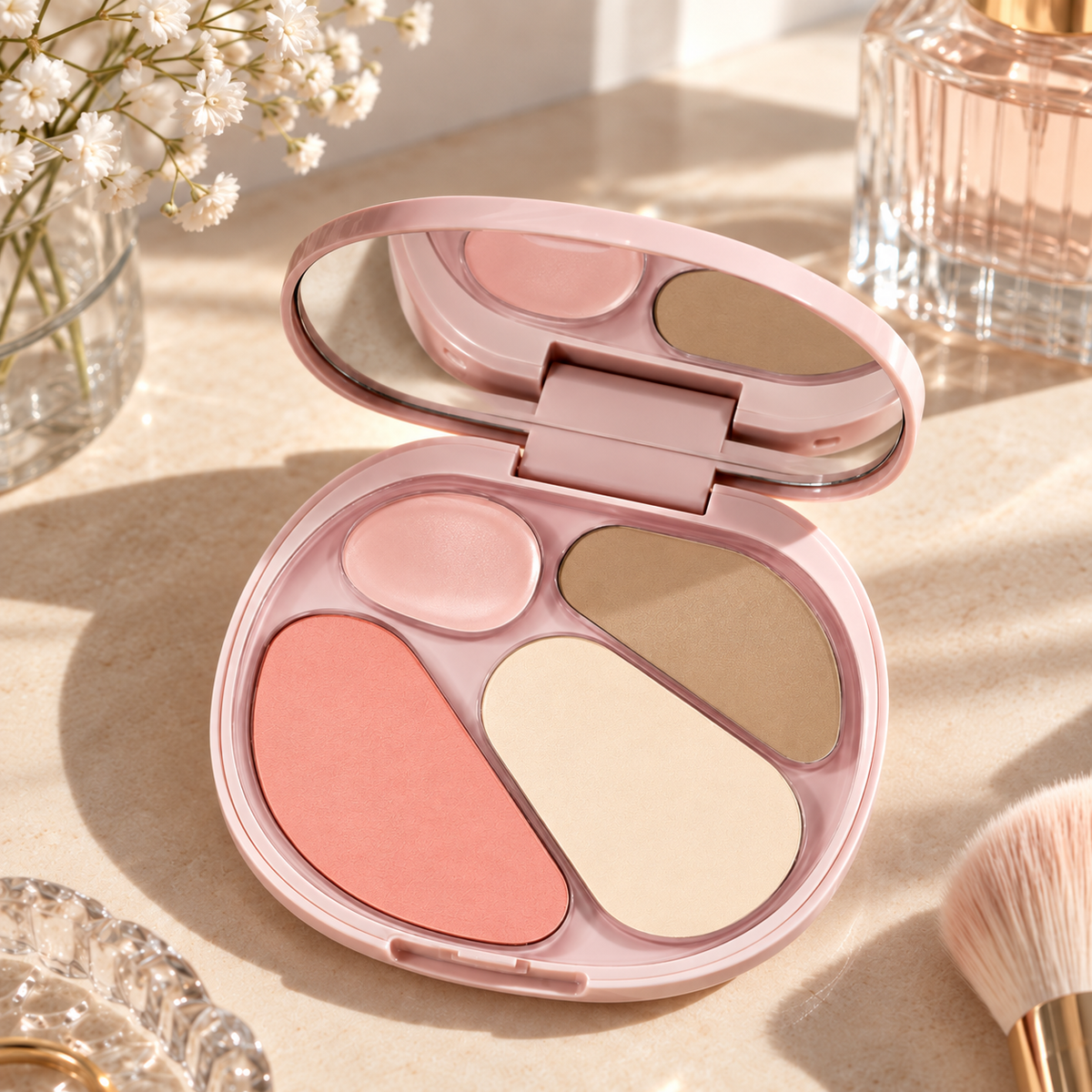 🌸 Face Makeup | Blush & Highlighter Palette | Fresh Sculpted Glow