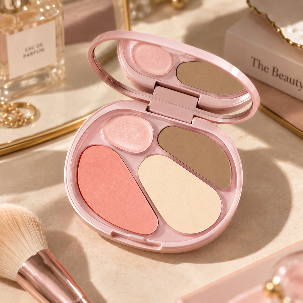 🌸 Face Makeup | Blush & Highlighter Palette | Fresh Sculpted Glow