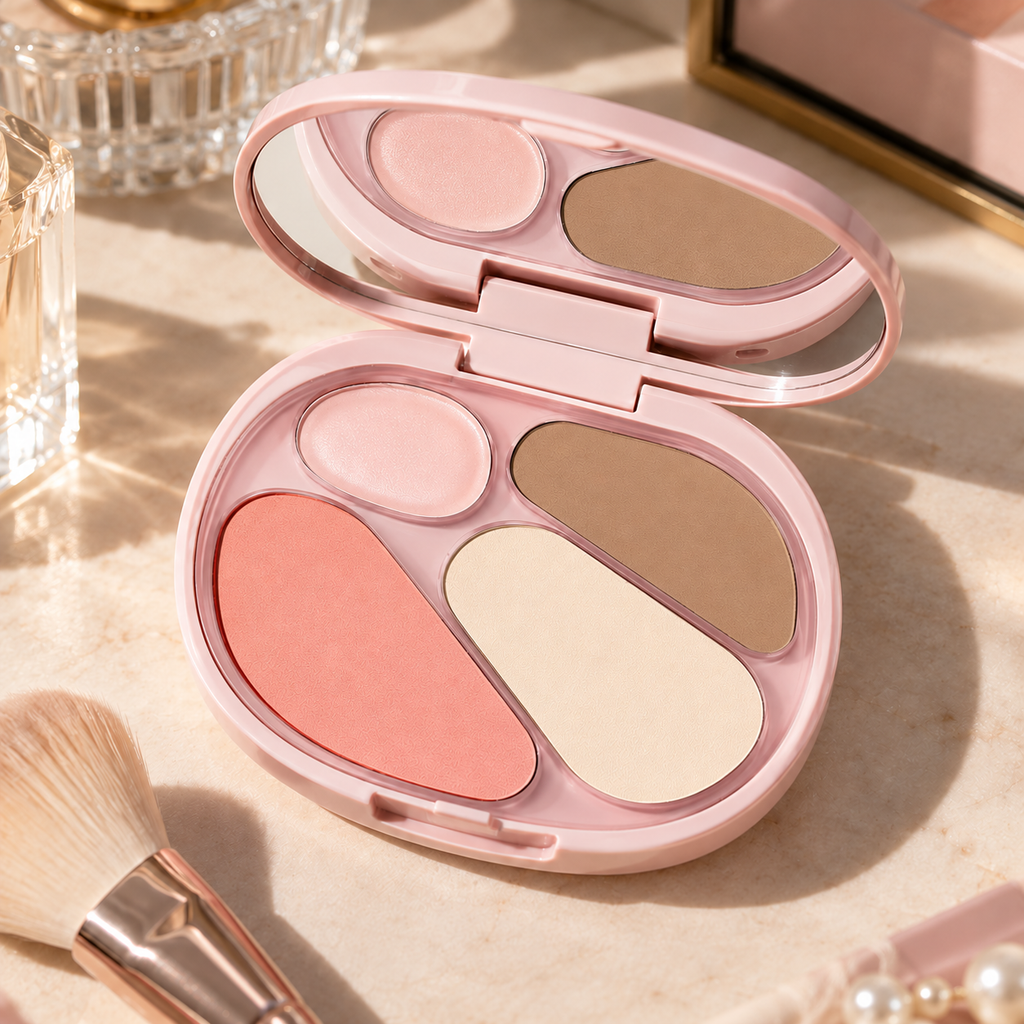 🌸 Face Makeup | Blush & Highlighter Palette | Fresh Sculpted Glow
