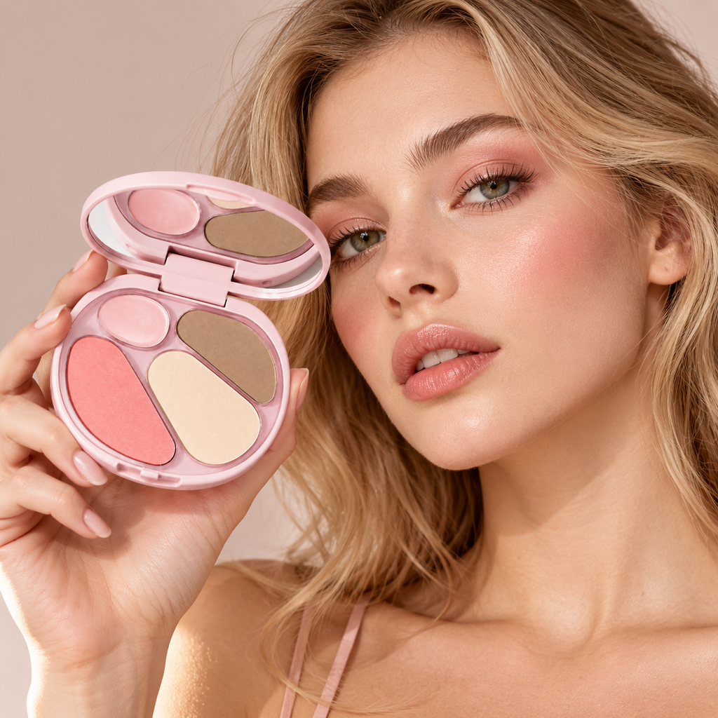 🌸 Face Makeup | Blush & Highlighter Palette | Fresh Sculpted Glow